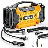 Nilight Portable Air Compressor Tire Inflator AC/DC Dual Power Sources Tire Pump 160PSI Dual Motors Fast Inflate Auto Shutoff Air Pump for Cars&Inflatables Inflation/Deflation,2 Yrs Warranty,12 Volts