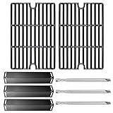 Hisencn Grill Replacement for Smoke Hollow PS9900, PS9500, 6800, Smoke Hollow Grill Parts for 16.5' Porcelain Steel Heat Plate Shield, Stainless Steel Pipe Burners, Cast Iron Cooking Grate