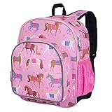 Wildkin 12-Inch Kids Backpack for Boys & Girls, Perfect for Daycare and Preschool, Toddler Bags Features Padded Back & Adjustable Strap, Ideal for School & Travel Backpacks (Horses)