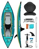 OCEANBROAD V1-320 Inflatable Sit-in Kayak, 1-Person, 3.2m/10ft, with Paddle, Kayak Seat, Pedal, Hand Pump and Bag