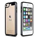 ULAK iPod Touch 7 Case,iPod Touch 6 & 5 Case, Clear Slim Hybrid Bumper TPU/Scratch Resistant Hard PC Back/Corner Shock Absorption Case for Apple iPod Touch 5th 6th 7th Generation, Black