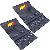 Electriduct Pair of Plastic Parking Mat Guides for Garage Vehicles, Antiskid Car Safety Park Aid - Gray