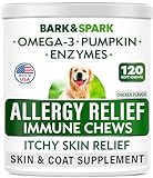 Dog Allergy Relief Chews - Anti-Itch Skin & Coat Supplement - Omega 3 Fish Oil - Itchy Skin Relief Treatment Pills - Itching & Paw Licking - Dry Skin & Hot Spots - (120 Immune Treats - Chicken)