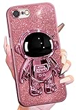 Buleens for iPhone 6s Case for iPhone 6 Case, Women Girls Astronaut Clear Glitter Phone Cases for iPhone 6s/6 with Spaceman Stand, Cute Electroplated Sparkly Space Phone Cover for iPhone 6/6s