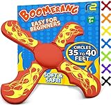 ﻿﻿Fun Easy to Throw Boomerang for Kids & Adults - It Really Does Fly Back - Soft Foam Design Allows for Safe Play & Soft Impact Indoors or Outdoors - Great Beginner Toy & Gift Idea for Boys & Girls