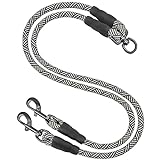 Mycicy Double Dog Leash Coupler, Tandem Leash for Two Dogs, No Tangle 360° Swivel Rotation Dual Strong Dog Leash Splitter, for Large Medium Small Dogs (33inch)