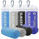 Sukeen [4 Pack] Cooling Towel (40'x12'),Ice Towel,Soft Breathable Chilly Towel,Microfiber Towel for Yoga,Sport,Running,Gym,Workout,Camping,Fitness,Workout & More Activities