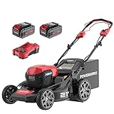 Powerworks XB 40V 21' Brushless Cordless Push Mower, Electric Self-Propelled Lawn Mower for Garden, with 4Ah Battery and Charger Included