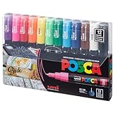 12 Posca Paint Markers, 1M Markers with Extra Fine Tips, Posca Marker Set of Acrylic Paint Pens | for Art Supplies, Fabric Paint, Markers for Art