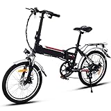 20' Folding Electric Bike with Removable Large Capacity Lithium-Ion Battery (36V 250W), Electric Bicycle 7 Speed Gear and Three Working Modes