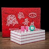 THY COLLECTIBLES Traditional Chinese Mahjong Game Set 144 + 2 Spares Pink Color Tiles