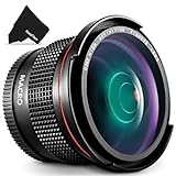 58mm Fisheye Lens for Canon Rebel T8i T7 T7i T6i T6S T6 T5i T5 T4i T3i T2i SL3 SL2 EOS 90D 80D 77D 70D 60D 760D 750D DSLR Camera, includes ultra soft cleaning cloth. Fisheye Lens for Underwater Photos
