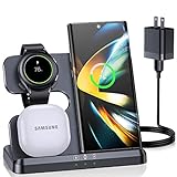 ZUBARR Wireless Charger for Samsung Charging Station & Android Multiple Devices 3 in 1 Fast Charger Stand for Phone Galaxy Z Flip 5/4/3 Z Fold S24 S23 Ultra S22 S21 S20, Galaxy Watch 6/5 Pro/4/3, Buds