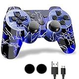 PS-3 Wireless Controller, Play-Station 3 Controller, CFORWARD Wireless Bluetooth PS-3 Gamepad with Charger Cable and Thumb Grips for PS-3 Remote