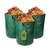 Gulastava Garden Yard Reusable Leaves Waste Bags 80 Gallons 3 Pack, Durable Thickened Material
