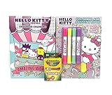 Hello Kitty Coloring Activity Bundle Set For Kids, Girl - Set Included Advanced Coloring Amazing World - 48-Page Coloring Book with 4 Stamp Markers And Over 30 Stickers - 24 Pack Crayola Crayons
