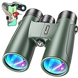 10X50 Binoculars for Adults with Phone Adapter, Virtual High Powered Binoculars for Hunting, BAK4 Prisms FMC Lens Waterproof Binoculars for Bird Watching Sport Hiking Travel Outdoor Activities