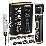 Dog Clippers Professional Heavy Duty Dog Grooming Clipper 3-Speed Low Noise High Power Rechargeable Cordless Pet Grooming Tools for Small & Large Dogs Cats Pets with Thick & Heavy Coats