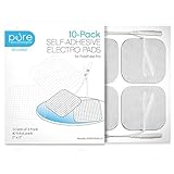 PurePulse TENS Electronic Pulse Massager Pads – 10-Pack of Premium, Self-Adhesive Replacement Electrode Pads Compatible with PurePulse and Most Other TENS Units (Total of 40 Pads)