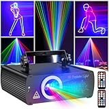 Ehaho DJ Laser Party Lights, 3D Animation RGB Laser Stage Lighting, DMX512 Music Sound Activated Disco Projector Lights, Remote Control Beam Effect Scan Light for Bar Wedding Nightclub Live Show