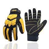 Anti Vibration Work Gloves, SBR Fingers & Palm Padded Work Gloves, Men Safety Impact Reducing Gloves (Medium)