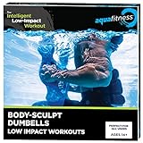 Aqua Fitness Body Sculpt Ergo Dumbbells -  Adult Water Aerobics Equipment for Pool , Aquatic Low-Impact Workouts, and Resistance Training - Blue