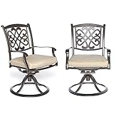 DALI Patio Dining Chairs, Swivel Rocker, Garden Backyard Chairs Outdoor Patio Furniture 2 Pcs Sets