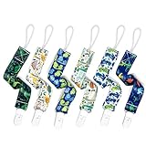 PandaEar Baby Pacifier Clips, 6 Pack Universal Holder Leash for Boys and Girls, Teething Toys Teethers