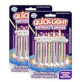 BEST PARTY EVER! Quick Light Birthday Candles - Lighting One Candle Lights Them All - Amazing Chain Reaction Candles - Multi-Color - 2-Pack (24 Candles)