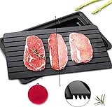 Defrosting Tray for Frozen Meat Rapid and Safer - Thawing Tray for Frozen Meat with Drip Tray - Natural Heating Defroster Tray Miracle Thaw Large Size Upgrades 6mm
