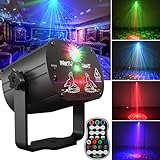 POCOCO DJ Disco Stage Party Lights, Sound Activated Laser Light RGB Flash Strobe Projector with Remote Control for Christmas Halloween Decorations Karaoke Pub KTV Bar Dance Gift Birthday Wedding