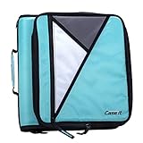 Case-it The Universal Zipper Binder - 2 Inch O-Rings - Padded Pocket That Holds up to 13 Inch Laptop/Tablet - Multiple Pockets - 400 Page Capacity - Comes with Shoulder Strap - Spearmint LT-007