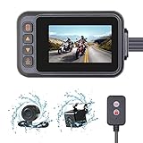 OBEST Motorcycle Dash Cam, Dual 720p Motorbike Camera Front and Rear 120° Wide Angle, Sport Driving Recorder Dashcam with 3' LCD Screen Night Vision, Loop Recording (Ultra Waterproof)