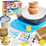 Mini Pottery Wheel for Kids - Complete Pottery Kit for Beginners, Detachable Turntable, Plug-in & Rechargeable Battery, Adjustable Speed, Pottery Tools and Art Supplies, Art Kit for Kids (Patented)