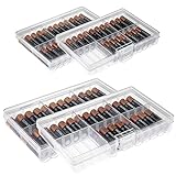 GlossyEnd Set of 4 - Two AA and Two AAA Battery Storage Box, Battery Storage Case, Battery Holder, Clear. Each Case Stores 48 Batteries
