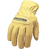 Youngstown Glove Ground Double Layered Leather Work Gloves For Men - Arc Rated, Puncture Resistant - Tan, Large