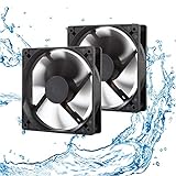 12V Moisture-Proof Fan 120mm 2-Pack High Speed 12 Volt DC 2Wire 3Pin Exhaust Cooling Fan 3000RPM