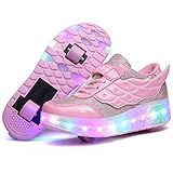 Nsasy Kids LED Light Up Shoes with Wheels Roller Skates Shoes Sport Sneaker for Girls Boys Christmas Birthday