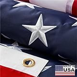 American flag 3x5 Ft Made in USA, Thicken American Flags for Outside 3x5, Heavy Duty Durable US Flag, Fade Resistant American Flags for Outside, USA Flag with Embroidered Stars