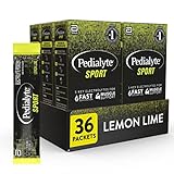 Pedialyte Sport Electrolyte Powder, Fast Hydration with 5 Key Electrolytes for Muscle Support Before, During, & After Exercise, Lemon Lime, 0.49 oz Packets (36 Count)