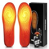 Heated Insoles, 3500mAH Rechargeable Electric Heating Insoles with Remote Control, Up to 13 Hours Heating Foot Warmer for Men Women Outdoor Hunting Camping Skiing (Large)