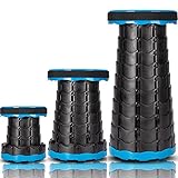 harmuhos 2023 Upgraded Portable Collapsible Telescoping Stool with Load Capacity 487 lbs , Retractable Folding Stool Camping Stool for Outdoor Hiking Fishing Travel Gardening BBQ (Blue)