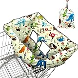 Shopping Cart Cover for Baby, High Chair Cover, Cart Cover for Babies, Kids& Toddlers, Portable 2-in-1 Design, Includes Free Carry Bag for Market and Resturant Use(Cute Zoo)