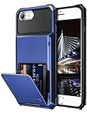 Vofolen for iPhone 6s Case iPhone 8 Wallet iPhone SE 2020 Case Credit Card Holder ID Slot Pocket Dual Layer Protective Bumper Rugged TPU Rubber Armor Hard Shell Cover for iPhone 6 6s 7 8 SE2 Navy Blue