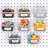 Pegboard Bins with Hooks and Labels, Pegboard Bins Kit DIY Pegboard Baskets Accessories Workbench Bins for Organizing Hardware, Garage Storage, Craft Room, Tool Shed, Hobby Supplies (White,8 Packs)