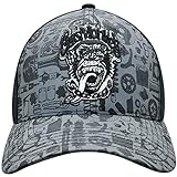 Gas Monkey Garage Concept One Baseball Hat, Reflective All Over Print Adult Snapback Cap with Curved Brim, Black, One Size