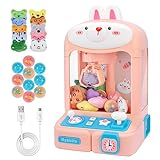 Claw Machine for Kids Toys for Girls Arcade Claw Game Machine with Mini Plush Toys Adjustable Sounds and Music Party Birthday Toys Gifts for Girls(Pink)