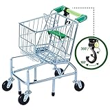 Teamson Kids Metal Supermarket Happy Shopping Cart, Green