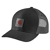 Carhartt Men's Rugged Flex Twill Mesh-Back Logo Patch Cap, Black