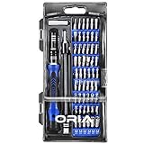 ORIA Precision Screwdriver Kit, 60 in 1 with 56 Bits Screwdriver Set, Magnetic Driver Kit with Flexible Shaft, Extension Rod for Mobile Phone, Smartphone, Game Console, Tablet, PC, Blue